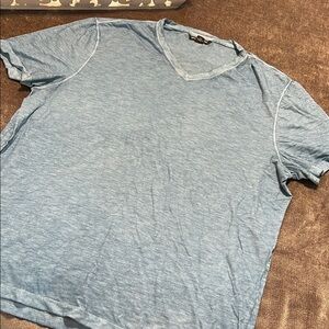 Michael Kors Blue Short Sleeve V- Neck Tee, Size XL